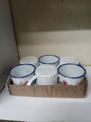 12pc Enamel Mug Flowered / Traditional African Cup 400ml
