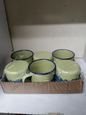 12pc Enamel Mug Flowered / Traditional African Cup 400ml