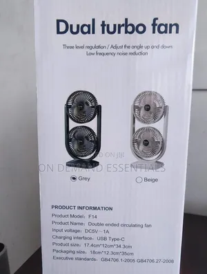 Vertical Double Head 3 Speed Rechargeable Duo Turbo Fan