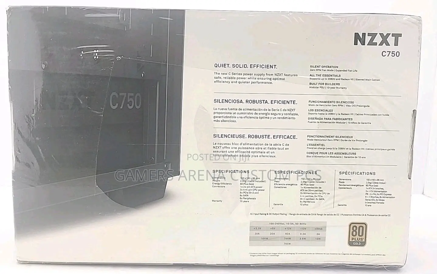 NZXT C750 750W 80+ Gold Fully Modular Power Supply.