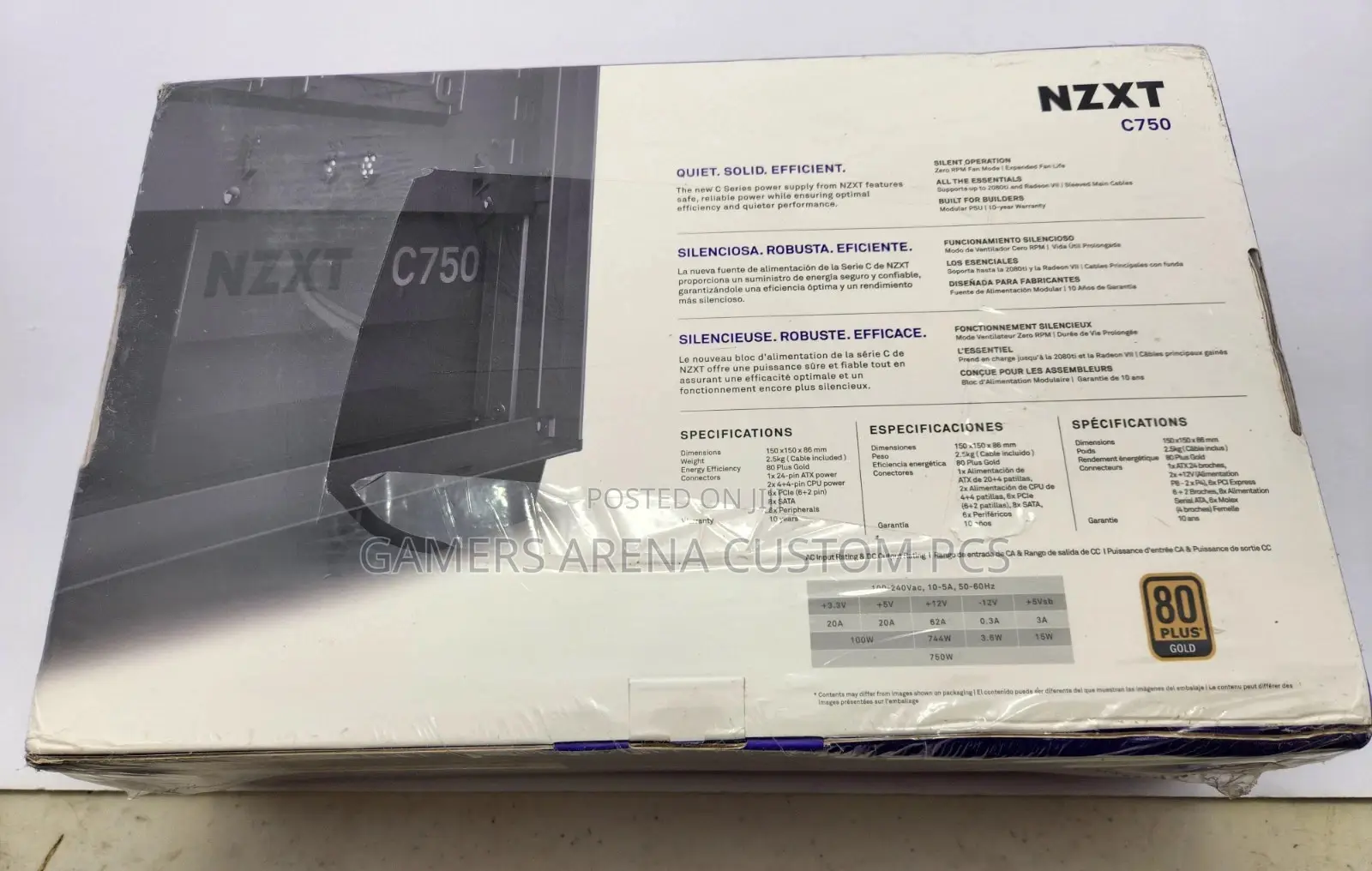 NZXT C750 750W 80+ Gold Fully Modular Power Supply.
