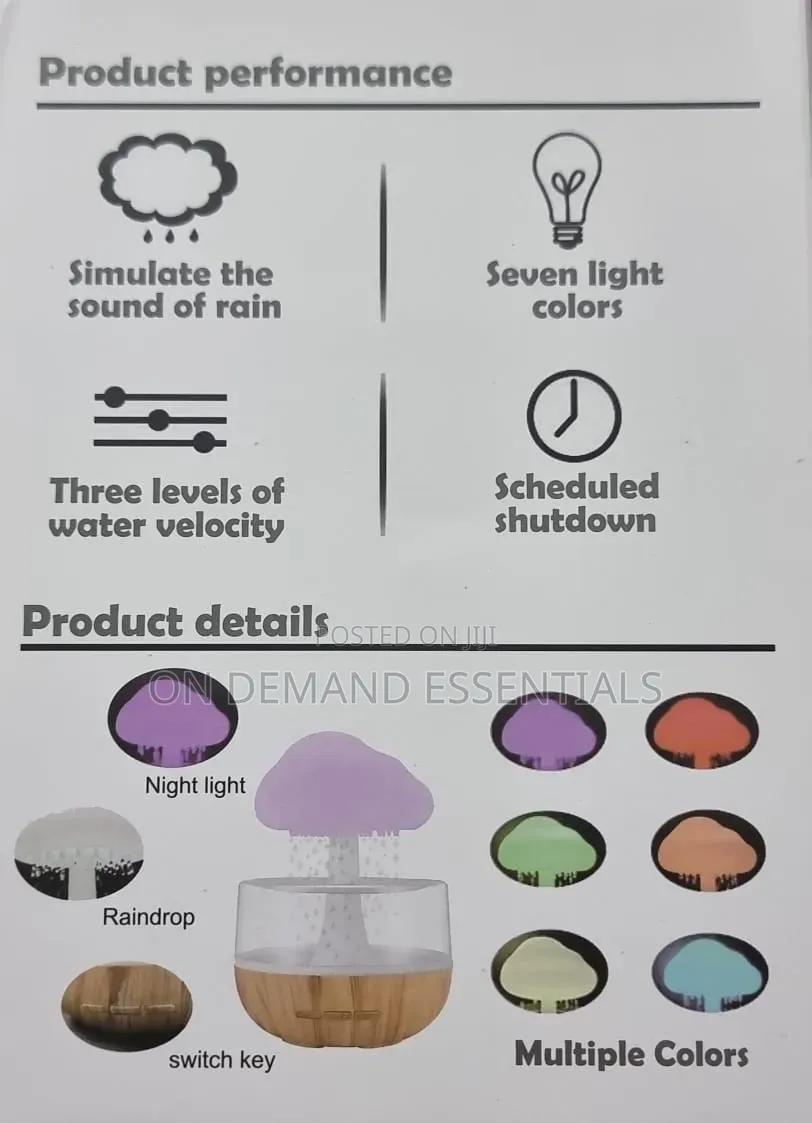 Sound of Rain Rechargeable CLOUD RAIN HUMIDIFIER