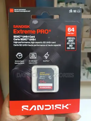 Sandisk SanDisk 64GB Extreme PRO SD Card - 200mb/S V30 UHS-I - Black