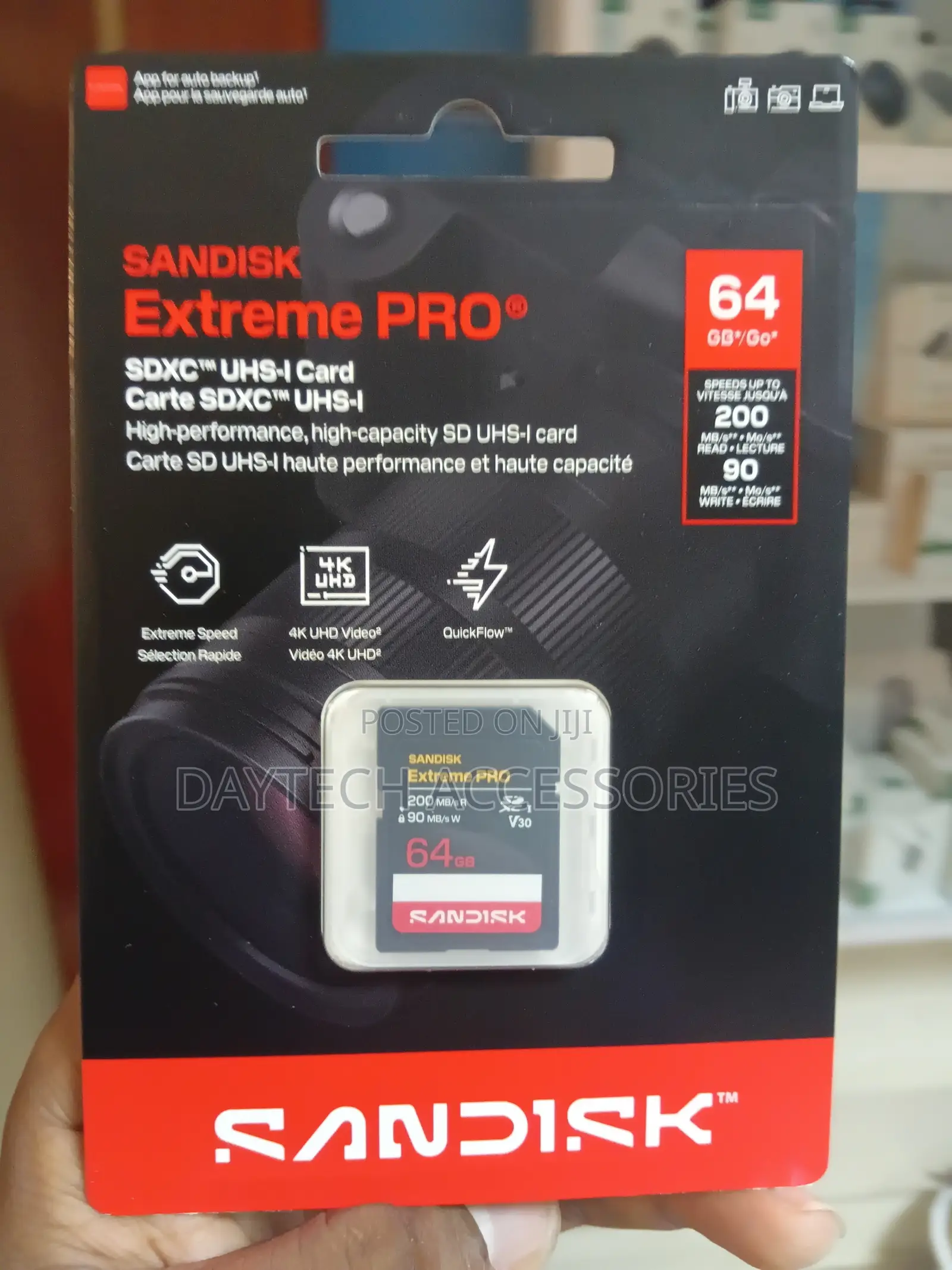 Sandisk SanDisk 64GB Extreme PRO SD Card - 200mb/S V30 UHS-I - Black