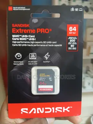 Sandisk SanDisk 64GB Extreme PRO SD Card - 200mb/S V30 UHS-I - Black