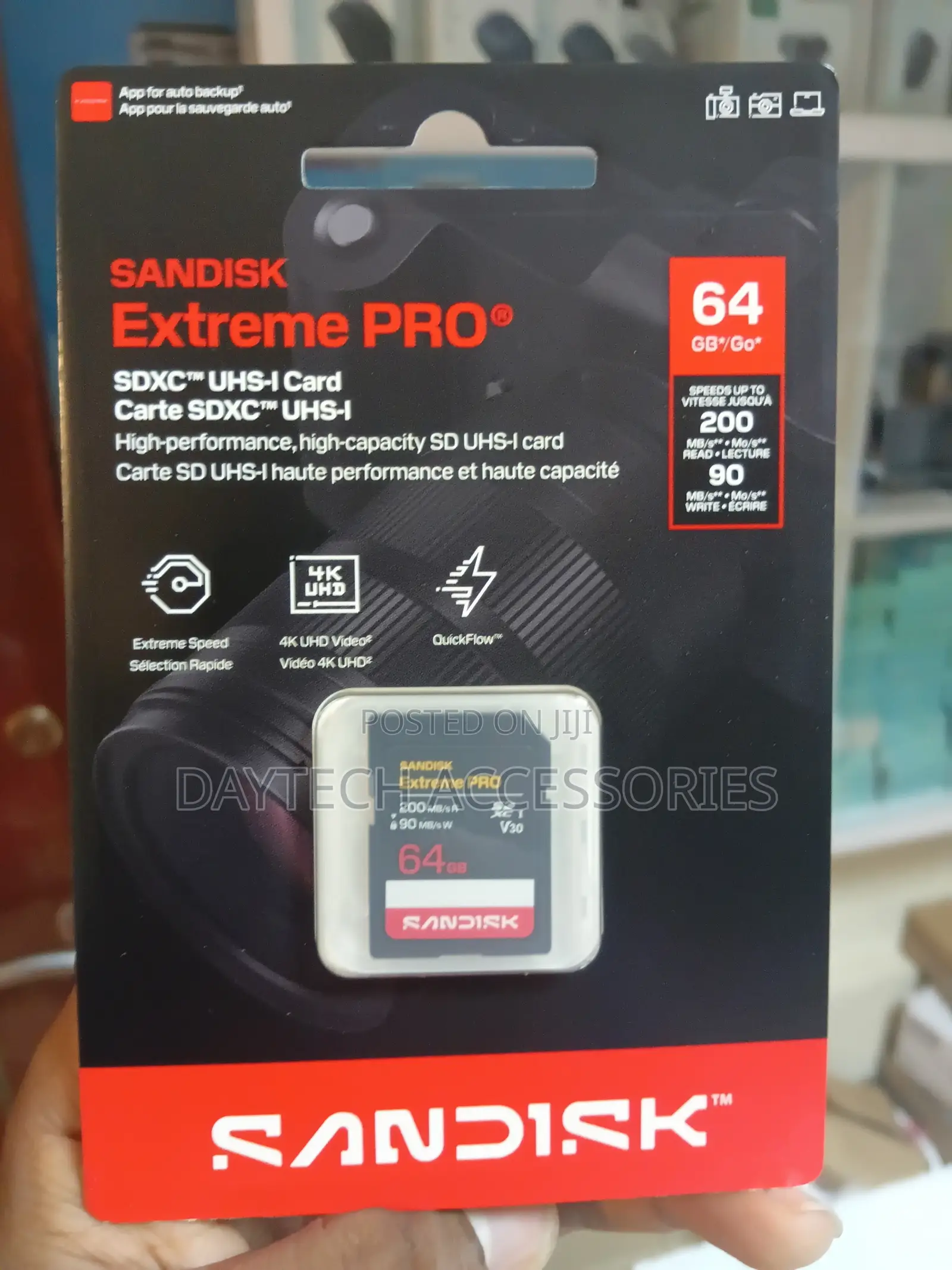 Sandisk SanDisk 64GB Extreme PRO SD Card - 200mb/S V30 UHS-I - Black