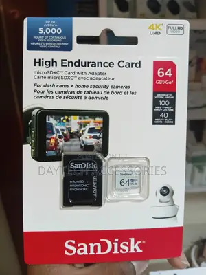 SanDisk High Endurance microSDXC 64GB + SD Adapter for Dash Cams.