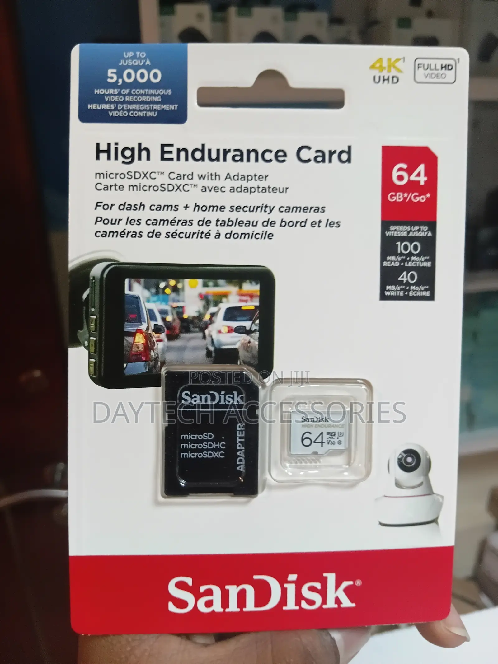 SanDisk High Endurance microSDXC 64GB + SD Adapter for Dash Cams.