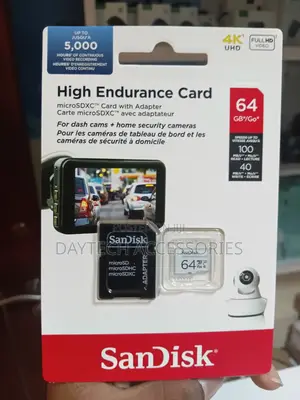 SanDisk High Endurance microSDXC 64GB + SD Adapter for Dash Cams.