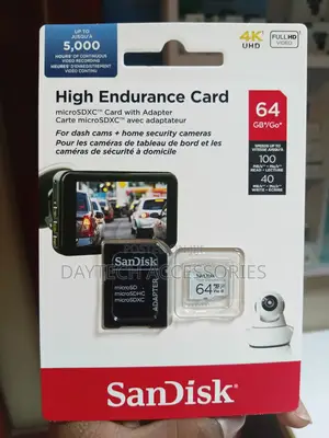 SanDisk High Endurance microSDXC 64GB + SD Adapter for Dash Cams.