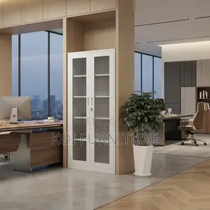 Office Cabinet; Full Glass Office Cabinet With Two Doors