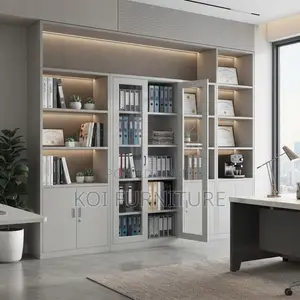 Office Cabinet; Full Glass Office Cabinet With Two Doors