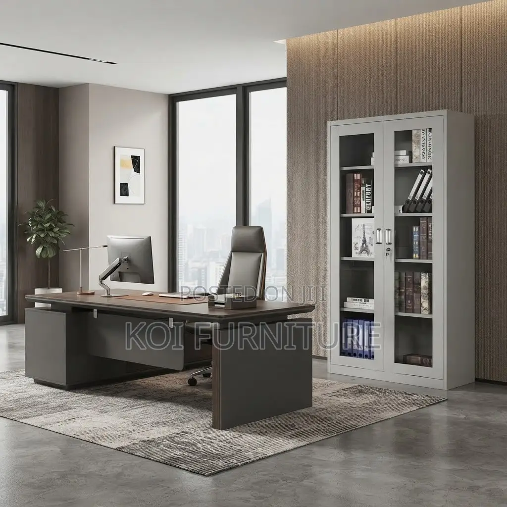 Office Cabinet; Full Glass Office Cabinet With Two Doors