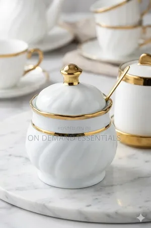 Fancy Blue and Gold Sugar Pot