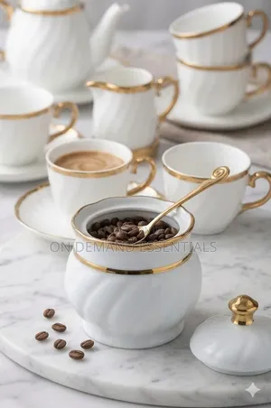 Fancy Blue and Gold Sugar Pot