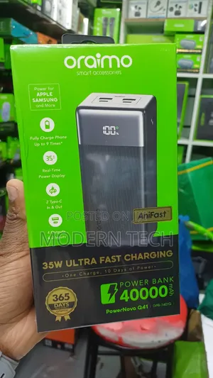 Oraimo PowerNova Q41 35W 40,000mAh Power Bank.