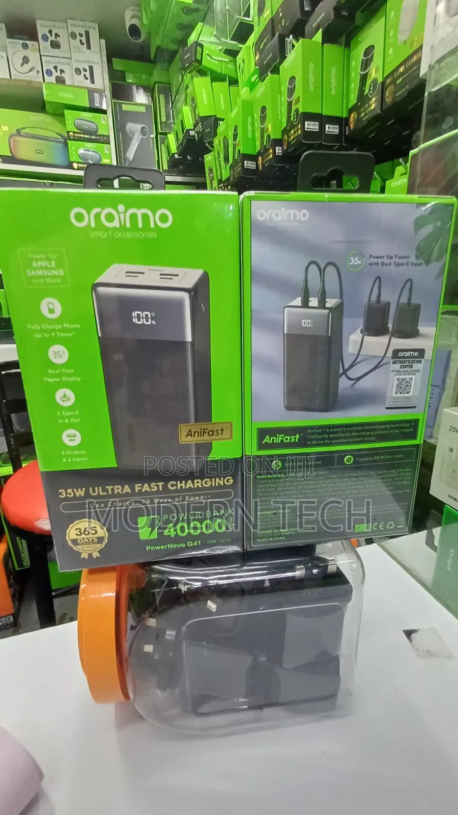 Oraimo PowerNova Q41 35W 40,000mAh Power Bank.