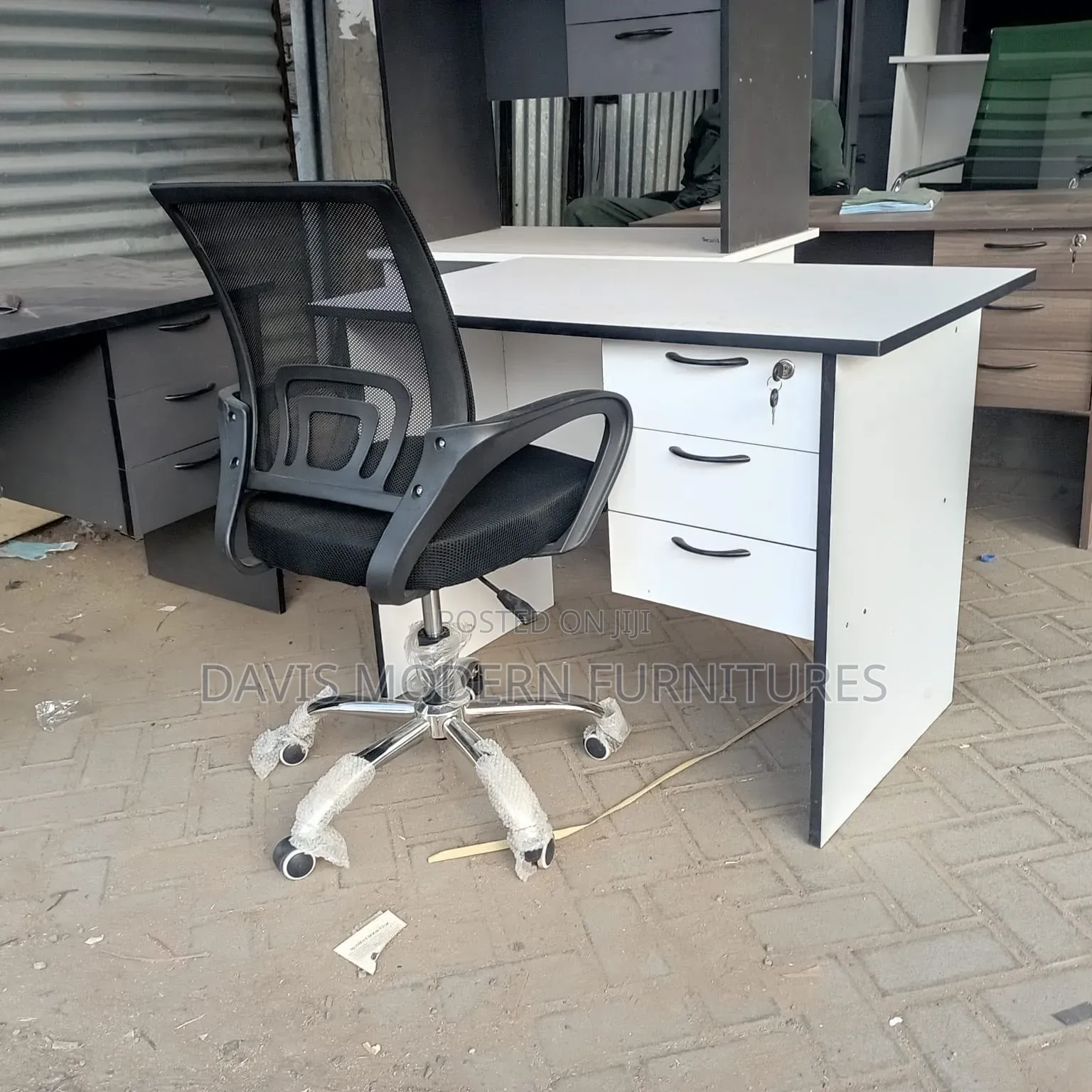 White Office Desk With Chair