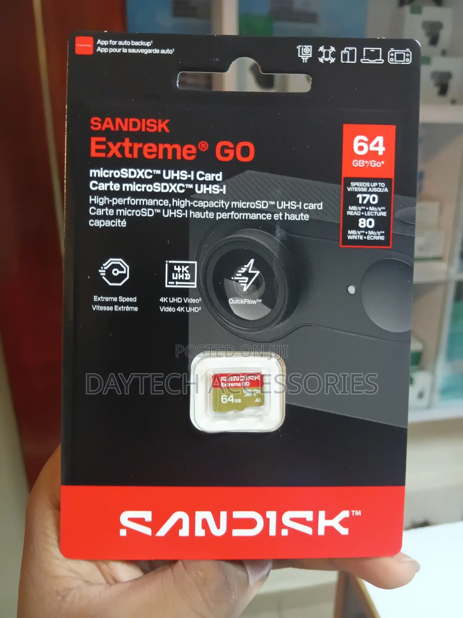 Sandisk 64gb Extreme GO microSD UHS-I Card Read Speed Up to 170mb/S