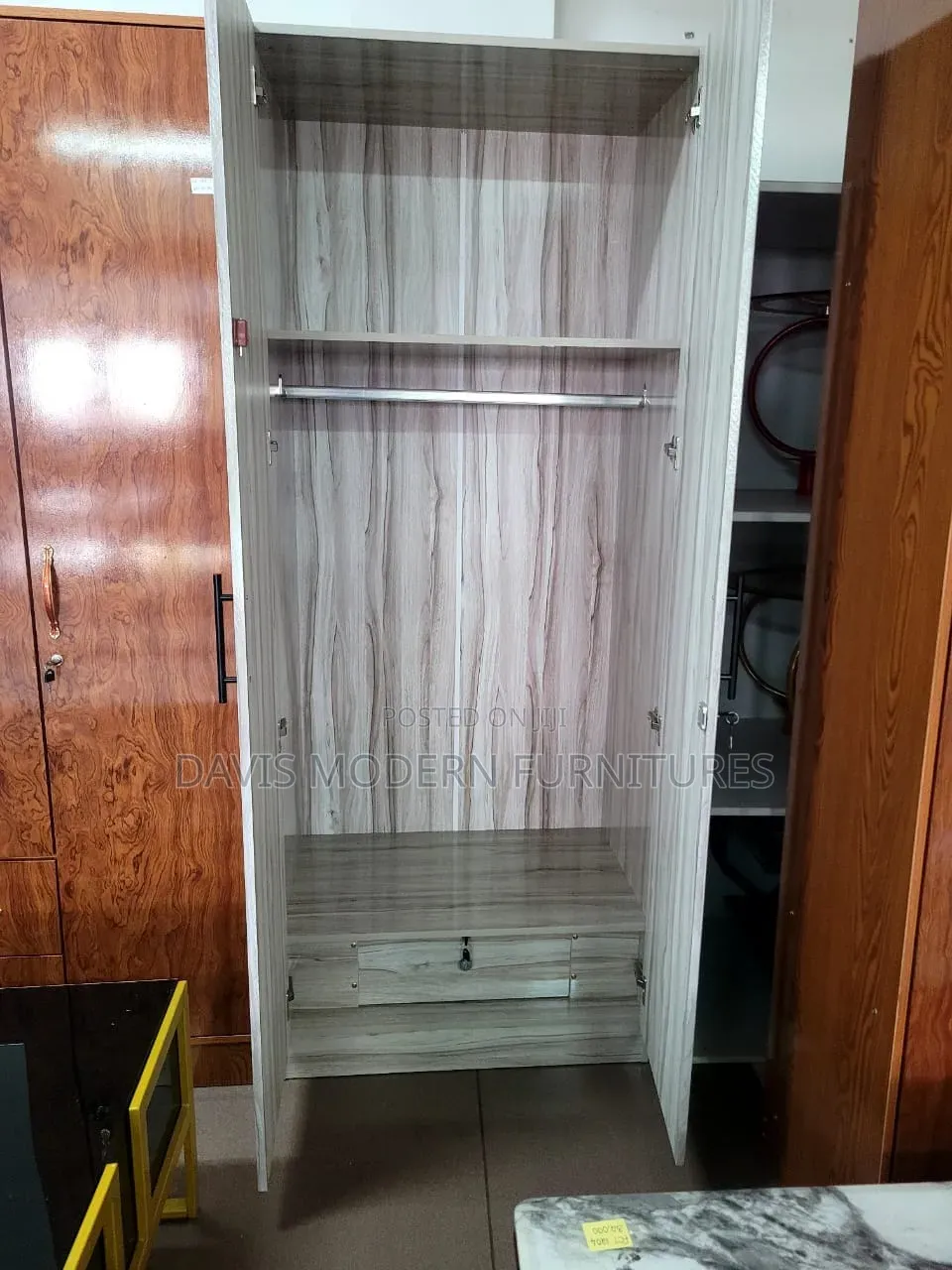2-Door Wooden Wordrobe With Drawers