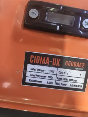 New/Quality Cigma Uk 6.5kva Generator Machine With Key Start