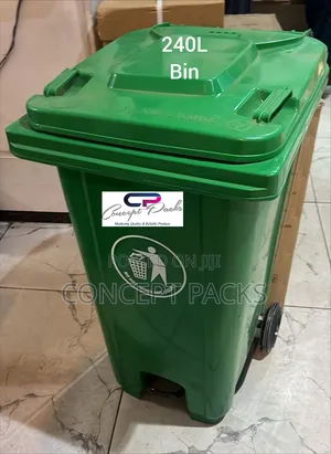 240 Litres Green Bin With Pedal and Wheel.