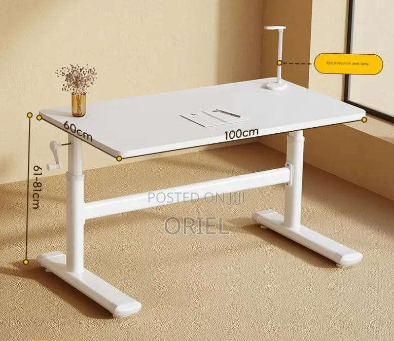 Office Desk : 1.2M Manual Adjustable Height Ergonomic Office Desk