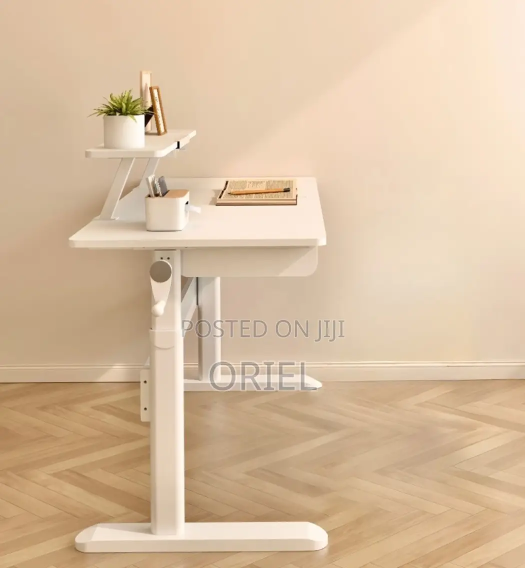 Office Desk : 1.2M Manual Adjustable Height Ergonomic Office Desk