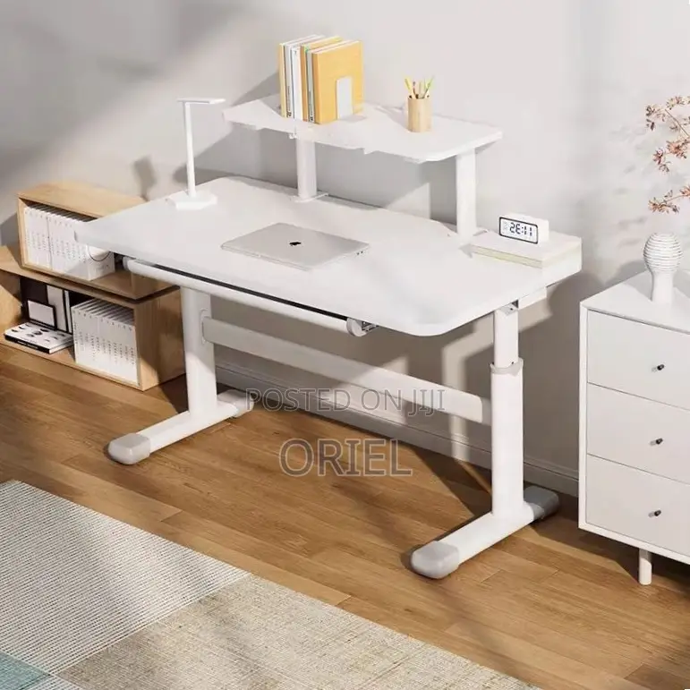 Office Desk : 1.2M Manual Adjustable Height Ergonomic Office Desk