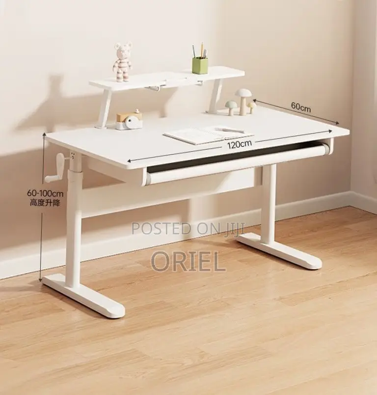 Office Desk : 1.2M Manual Adjustable Height Ergonomic Office Desk