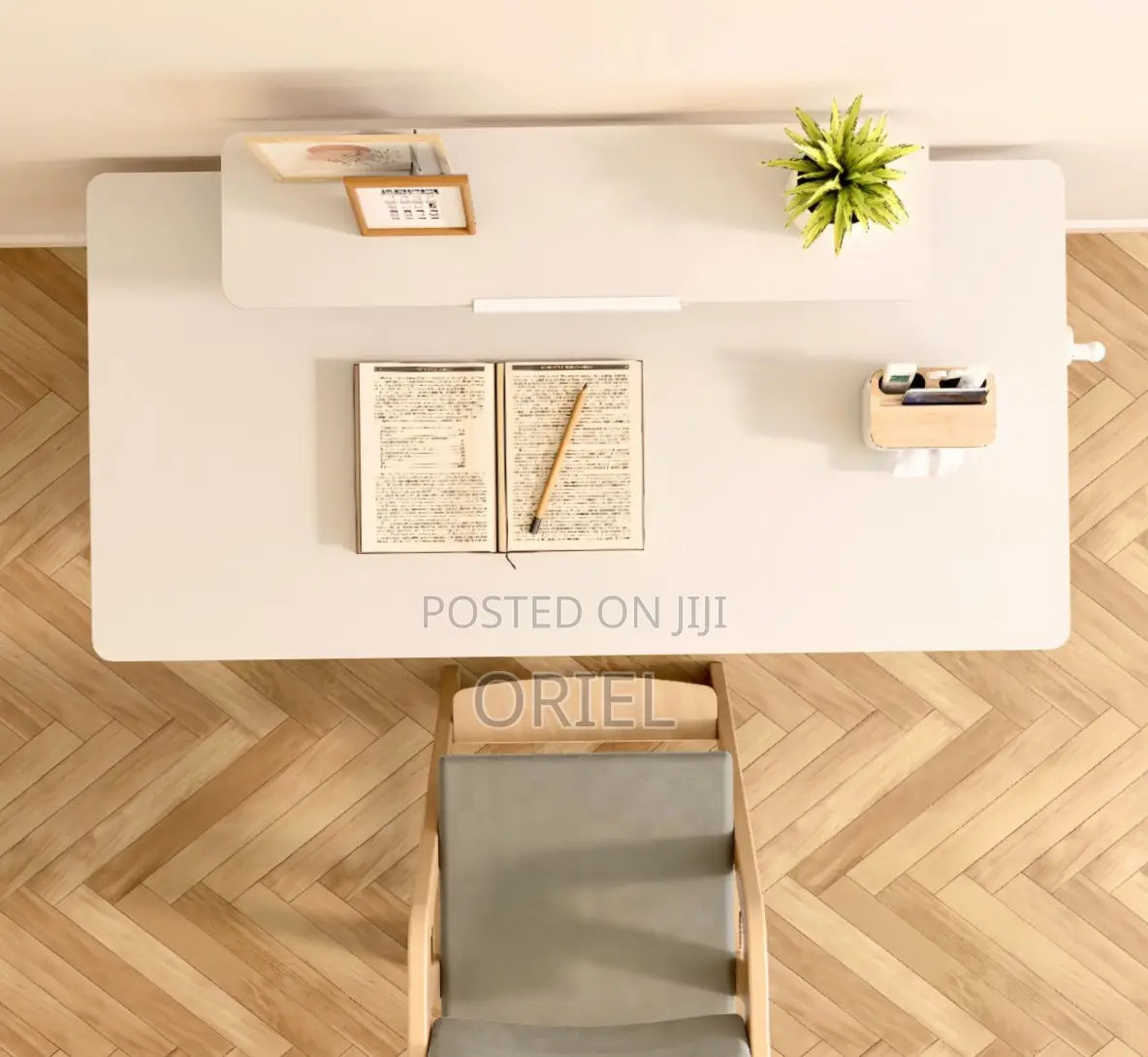 Office Desk : 1.2M Manual Adjustable Height Ergonomic Office Desk