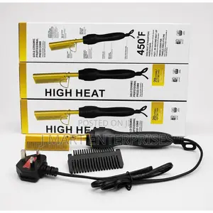 Professional Gold Ceramic Electric Hot Comb Hair Straightener
