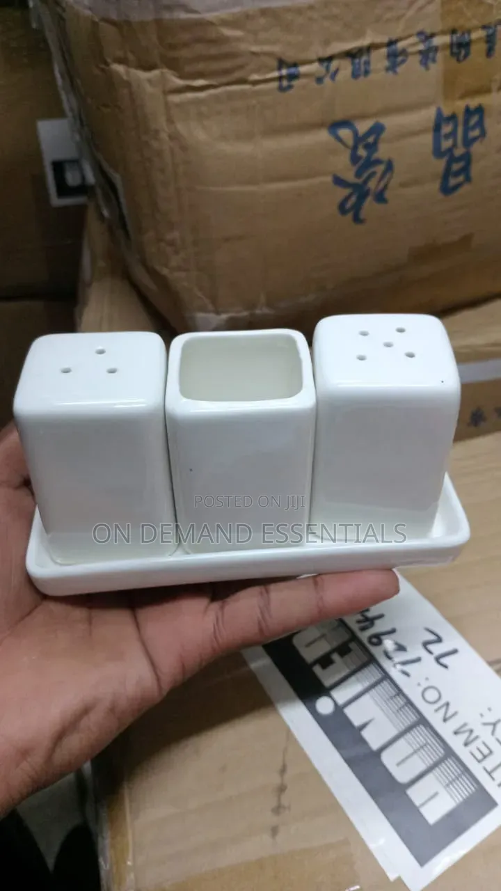 Ceramic 4pc Salt Shaker Square