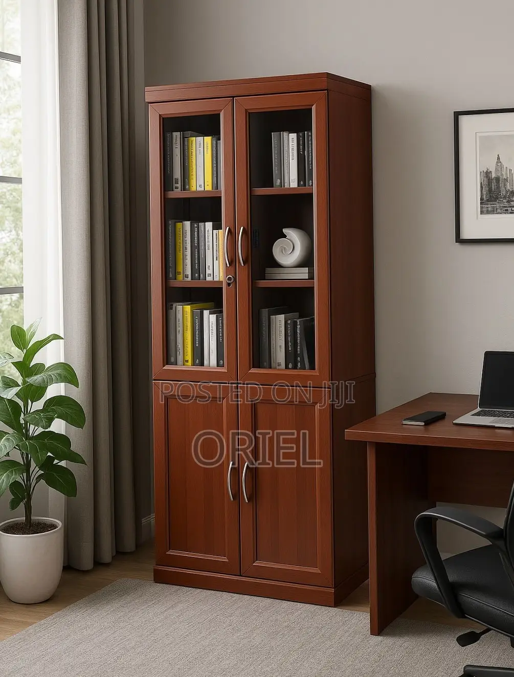 Office Cabinet : Mahogany 2-Door Cabinet