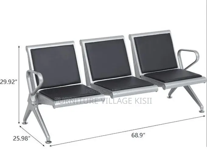 Office Bench; 3-Seater Padded Waiting Bench