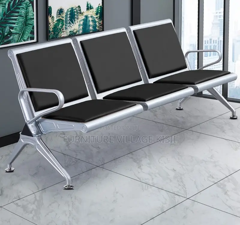Office Bench; 3-Seater Padded Waiting Bench