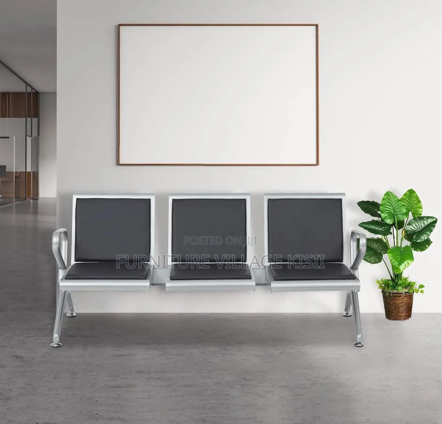 Office Bench; 3-Seater Padded Waiting Bench