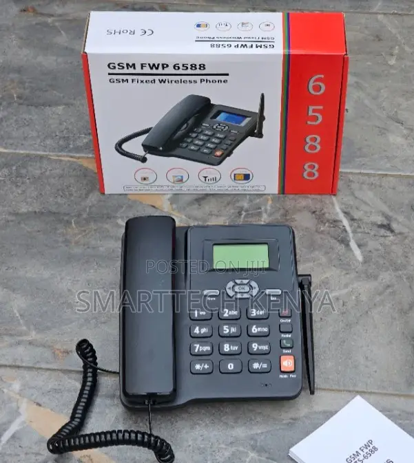 GSM Wireless Desk Phone Dual SIM Card With LCD Display