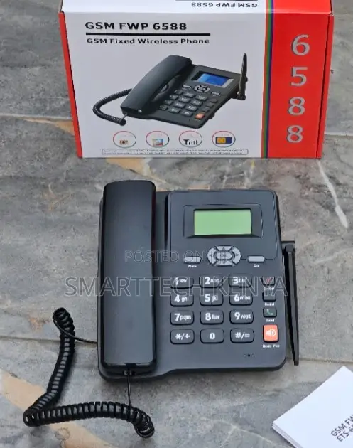 GSM Wireless Desk Phone Dual SIM Card With LCD Display