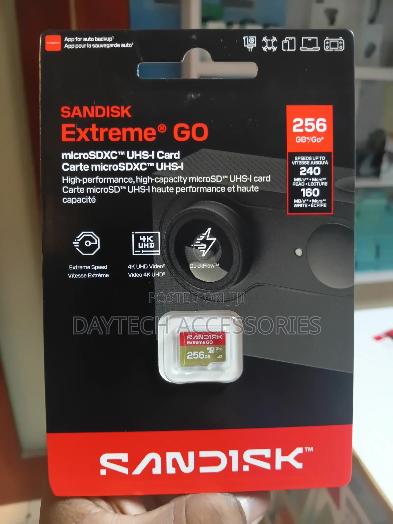 SANDISK Extreme Go 256GB Micro SDXC Card.