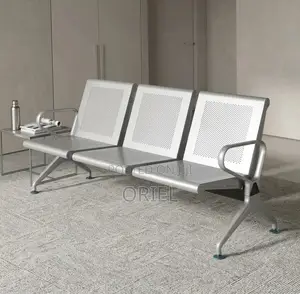 Office Bench : Heavy Duty Office Waiting 3-Seater Steel Bench