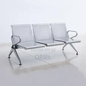 Office Bench : Heavy Duty Office Waiting 3-Seater Steel Bench