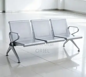 Office Bench : Heavy Duty Office Waiting 3-Seater Steel Bench