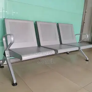 Office Bench : Heavy Duty Office Waiting 3-Seater Steel Bench