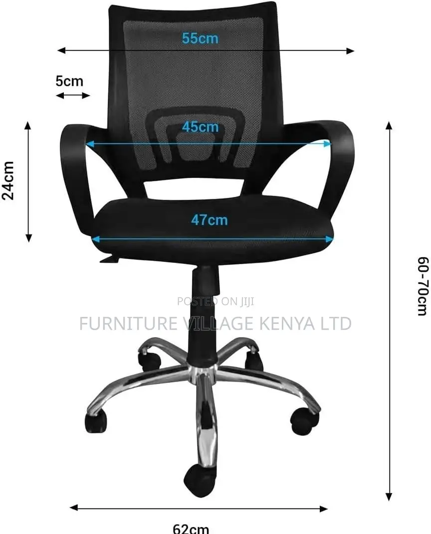 Office Chair; Swivel Mesh Mid Back Ergonomic Office Chair