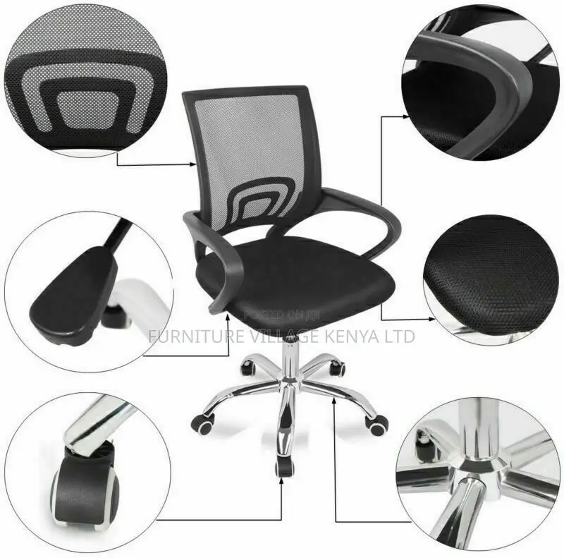 Office Chair; Swivel Mesh Mid Back Ergonomic Office Chair