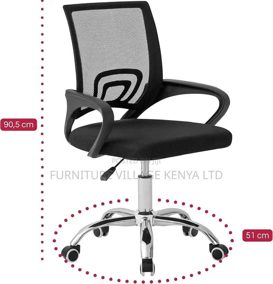 Office Chair; Swivel Mesh Mid Back Ergonomic Office Chair