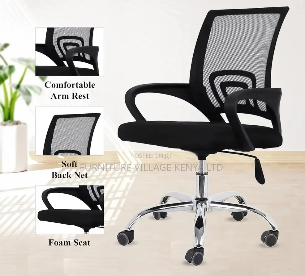 Office Chair; Swivel Mesh Mid Back Ergonomic Office Chair