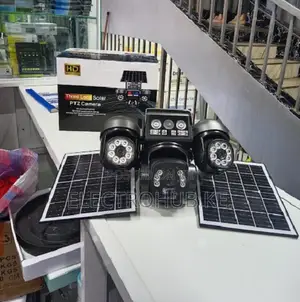 V380Pro Tripple Lens Solar Powered PTZ Camera With 2 Panels