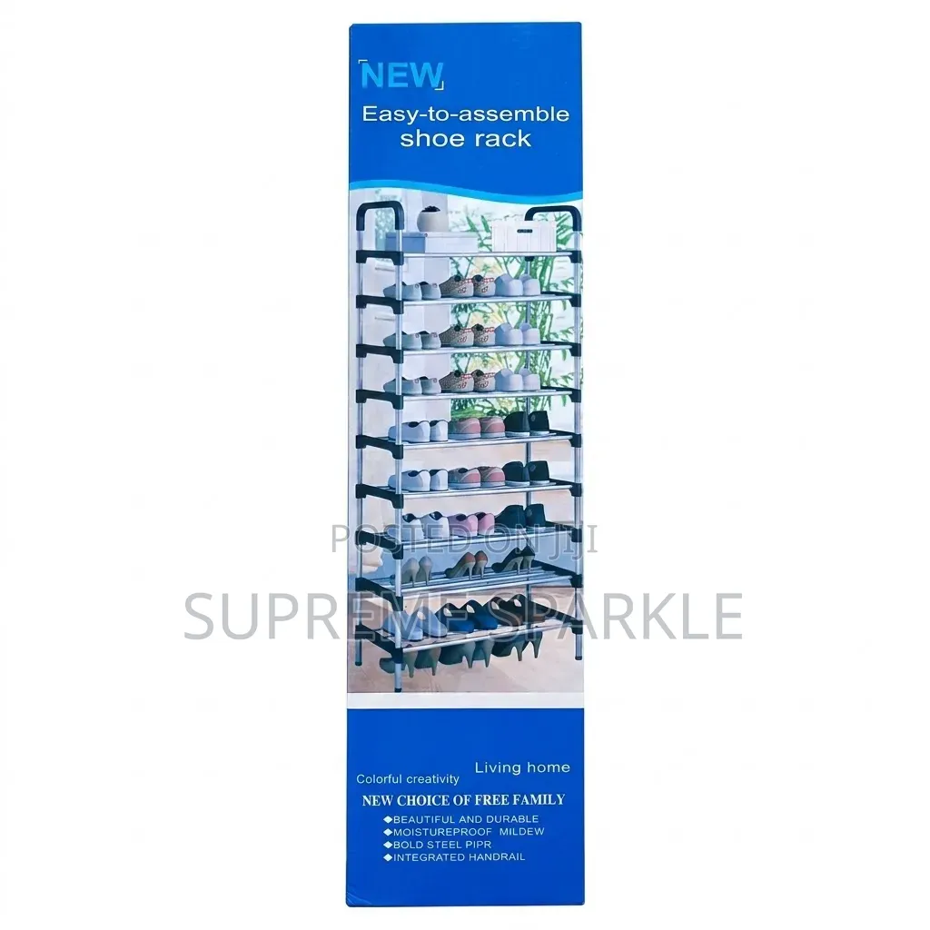 8 Tier Shoe Rack Storage Cabinet Organiser Steel Tube Frame Stand